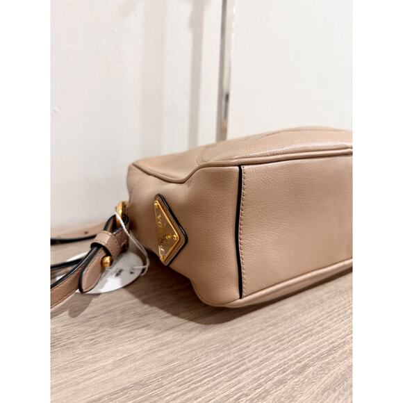 Prada Milano Beige Leather Logo Embossed Camera Crossbody Bag - Picture 9 of 15